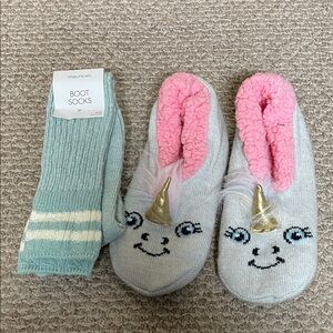 Maurices Unicorn Slippers and Boot Socks Set